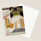 Fireworks At Night Royal Court Ladies Indian Miniature Painting  Stationery Card Gallery Image 2