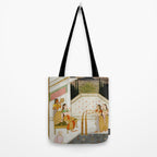 Fireworks At Night Royal Court Ladies Indian Miniature Painting  Tote Bag Gallery Image 2