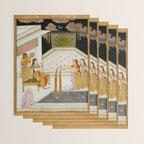 Fireworks At Night Royal Court Ladies Indian Miniature Painting  Wrapping Paper Gallery Image 3