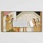 Fireworks At Night Royal Court Ladies Indian Miniature Painting  Desk Mat Gallery Image 1