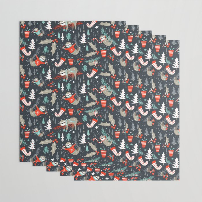 Slothy Holidays Wrapping Paper Gallery Image 3