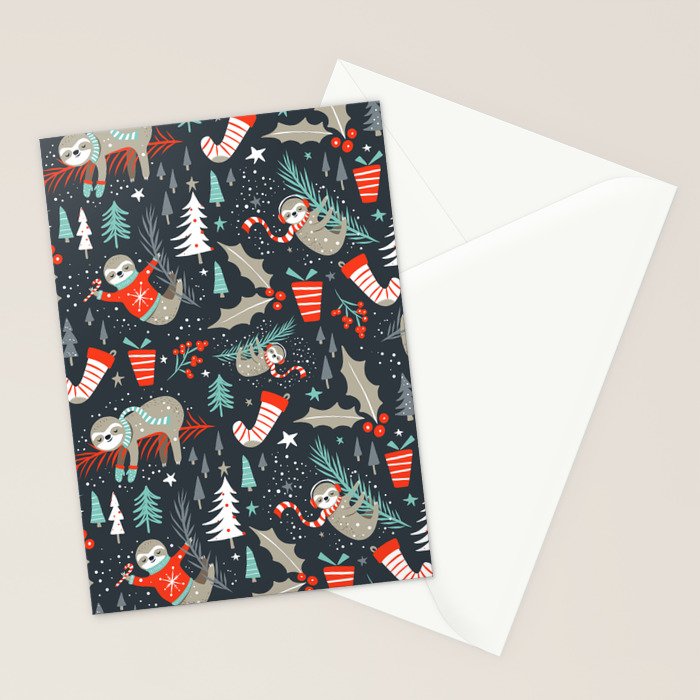 Slothy Holidays Stationery Card Gallery Image 2