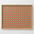 Checkered Multicolor Pattern XXIII Vibrant Retro Serving Tray Gallery Image 1
