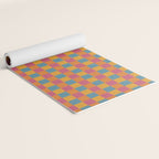 Checkered Multicolor Pattern XXIII Vibrant Retro Yoga Mat Gallery Image 2