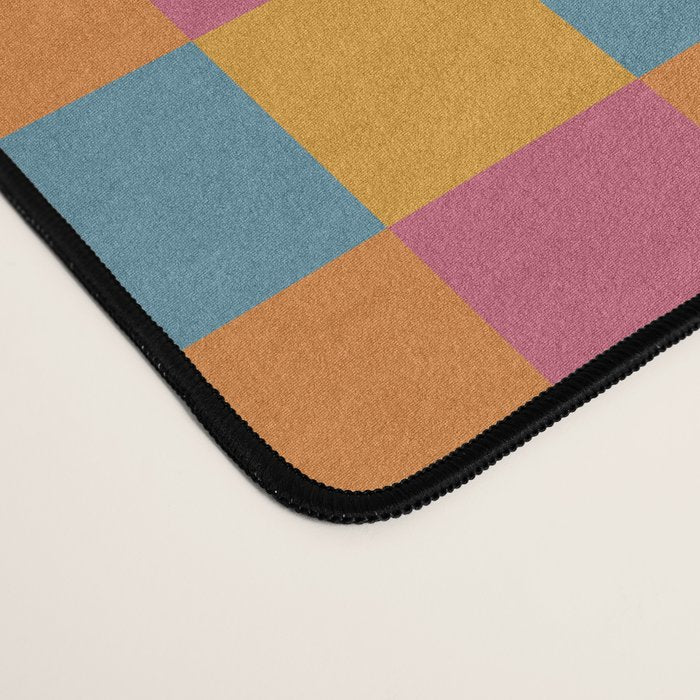 Checkered Multicolor Pattern XXIII Vibrant Retro Desk Mat Gallery Image 4