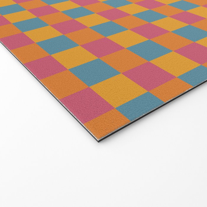 Checkered Multicolor Pattern XXIII Vibrant Retro Welcome Mat Gallery Image 2