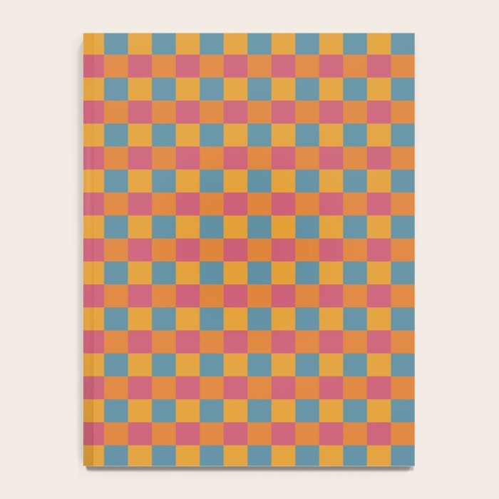 Checkered Multicolor Pattern XXIII Vibrant Retro Notebook Gallery Image 4