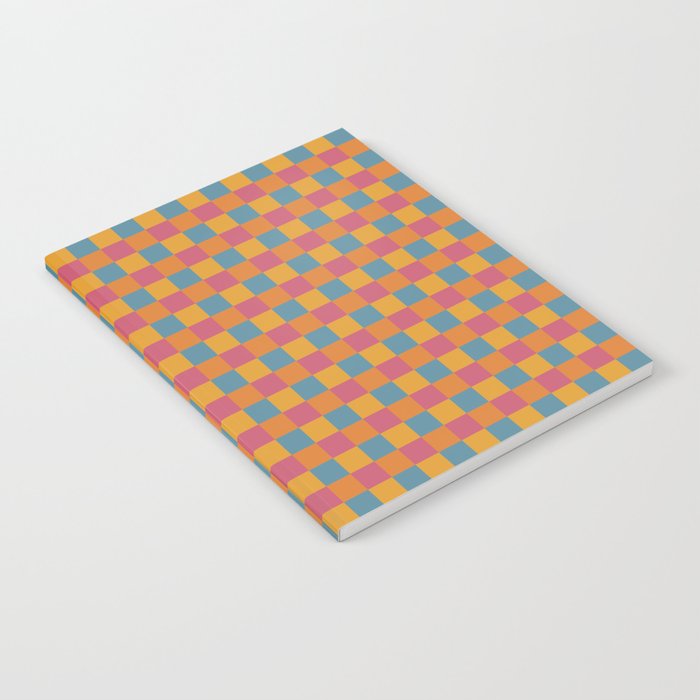 Checkered Multicolor Pattern XXIII Vibrant Retro Notebook Gallery Image 1