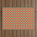 Checkered Multicolor Pattern XXIII Vibrant Retro Outdoor Rug Gallery Image 1