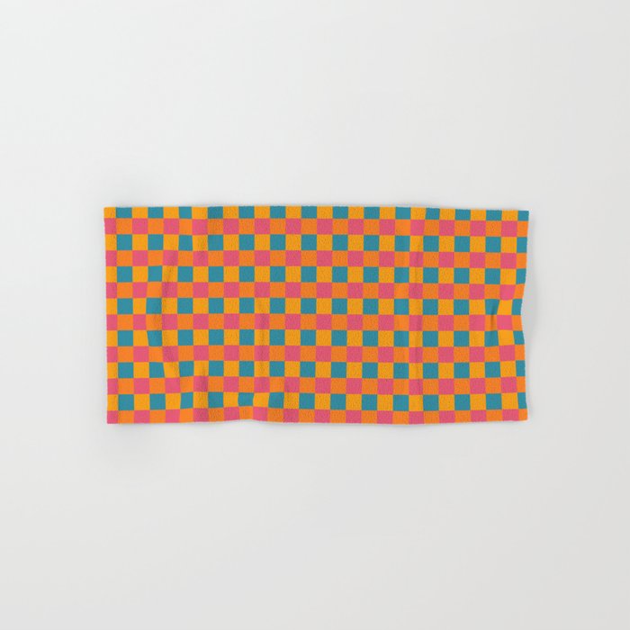 Checkered Multicolor Pattern XXIII Vibrant Retro Bath Towel Gallery Image 1
