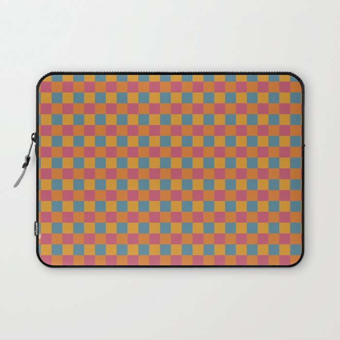 Checkered Multicolor Pattern XXIII Vibrant Retro Laptop Sleeve Gallery Image 1
