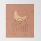 Moon Mountain Terra Orange - Mid century modern Throw Blanket Gallery Image 2