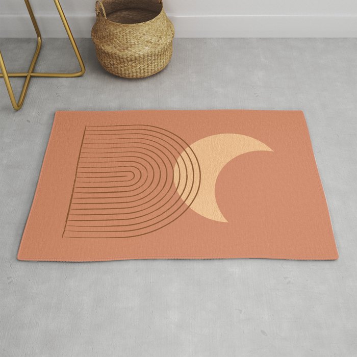 Moon Mountain Terra Orange - Mid century modern Rug Gallery Image 1