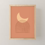 Moon Mountain Terra Orange - Mid century modern Mini Art Print Gallery Image 1