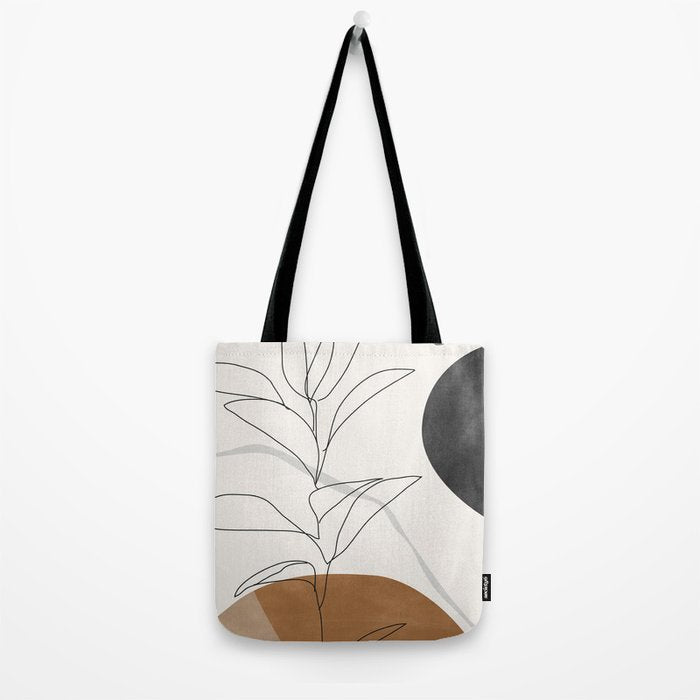 Abstract Art Minimal Plant Tote Bag Gallery Image 2