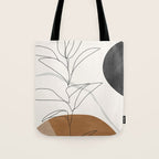 Abstract Art Minimal Plant Tote Bag Gallery Image 1