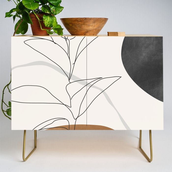 Abstract Art Minimal Plant Credenza Gallery Image 1