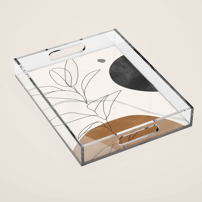 Abstract Art Minimal Plant Acrylic Tray Gallery Image 1