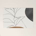 Abstract Art Minimal Plant Welcome Mat Gallery Image 1
