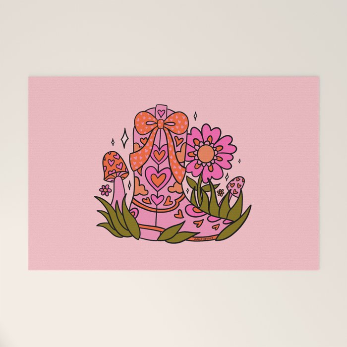 Bow Cowgirl Boot Welcome Mat Gallery Image 1