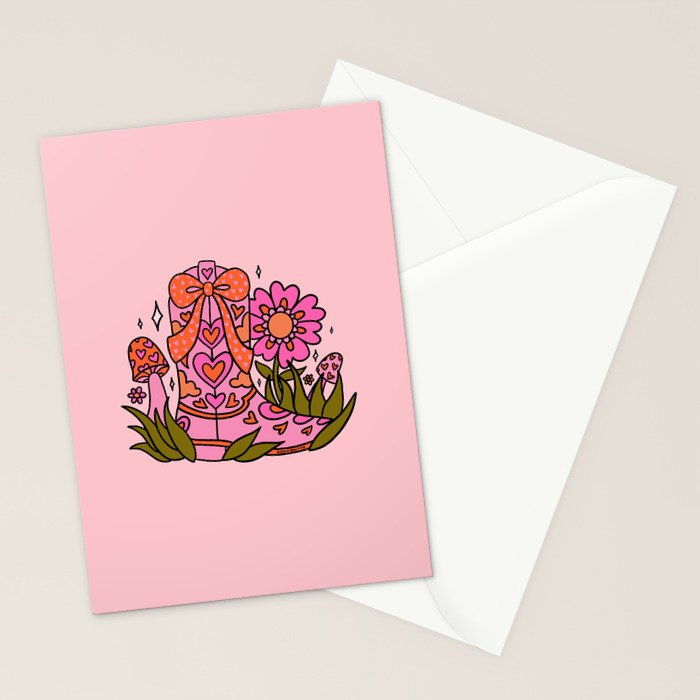 Bow Cowgirl Boot Stationery Card Gallery Image 2