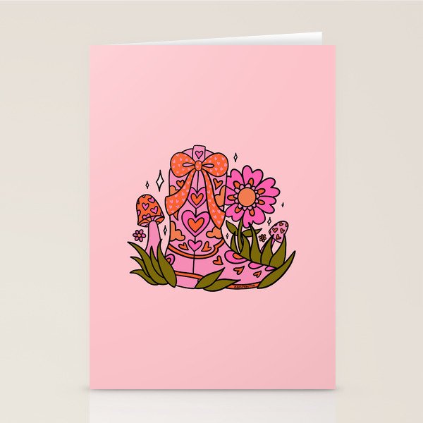 Bow Cowgirl Boot Stationery Card Gallery Image 2