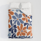 Abstract Flowers, Orange, Blue and White Comforter Gallery Image 6
