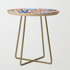 Abstract Flowers, Orange, Blue and White Side Table Gallery Image 1