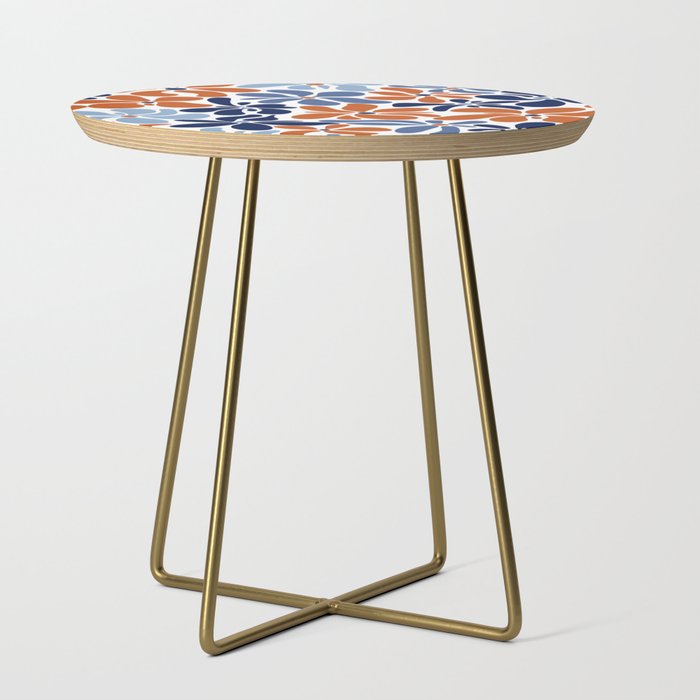 Abstract Flowers, Orange, Blue and White Side Table Gallery Image 1