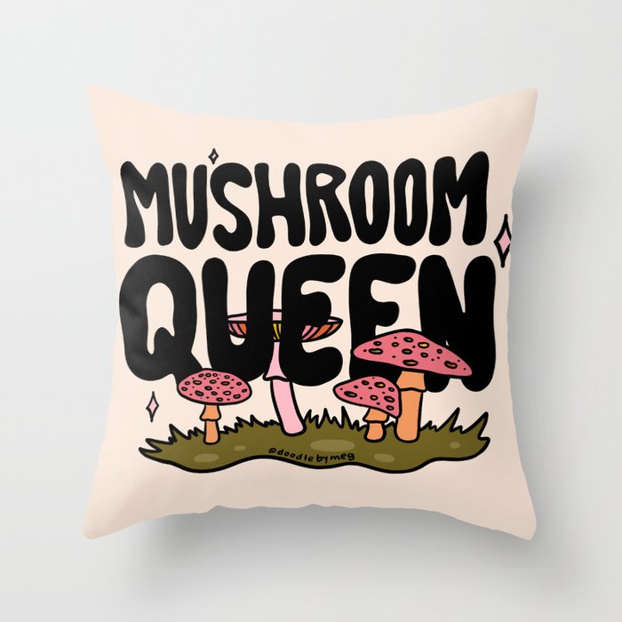 Mushroom Queen Throw Pillow Gallery Image 6