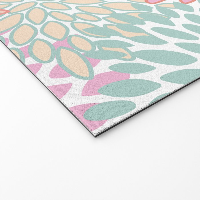 Festive, Floral Prints, Pink, Teal and Coral Welcome Mat Gallery Image 2