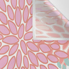 Festive, Floral Prints, Pink, Teal and Coral Wall Tapestry Gallery Image 3