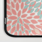 Festive, Floral Prints, Pink, Teal and Coral Laptop Sleeve Gallery Image 3