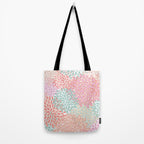 Festive, Floral Prints, Pink, Teal and Coral Tote Bag Gallery Image 2