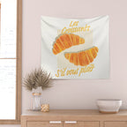 Croissants: Vintage Retro French Brunch Bakery Cafe Art Wall Tapestry Gallery Image 2