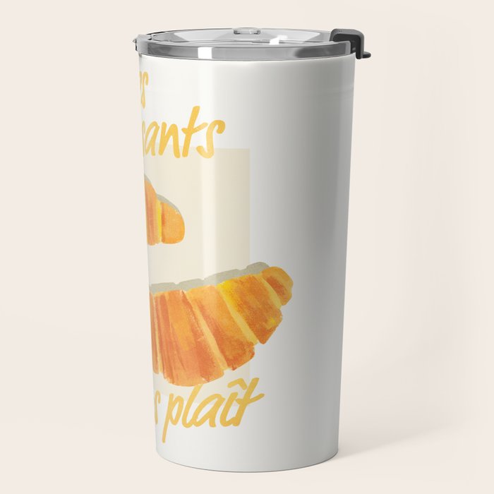 Croissants: Vintage Retro French Brunch Bakery Cafe Art Travel Mug Gallery Image 2