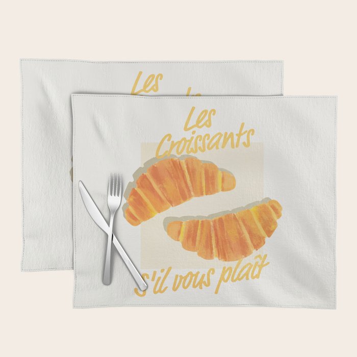 Croissants: Vintage Retro French Brunch Bakery Cafe Art Placemat Gallery Image 1