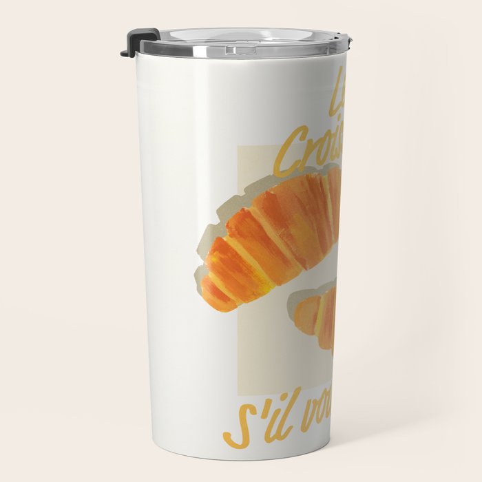 Croissants: Vintage Retro French Brunch Bakery Cafe Art Travel Mug Gallery Image 3