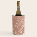 Floral, Butterfly Art, Line Drawing, Terracotta Wine Chiller Gallery Image 2