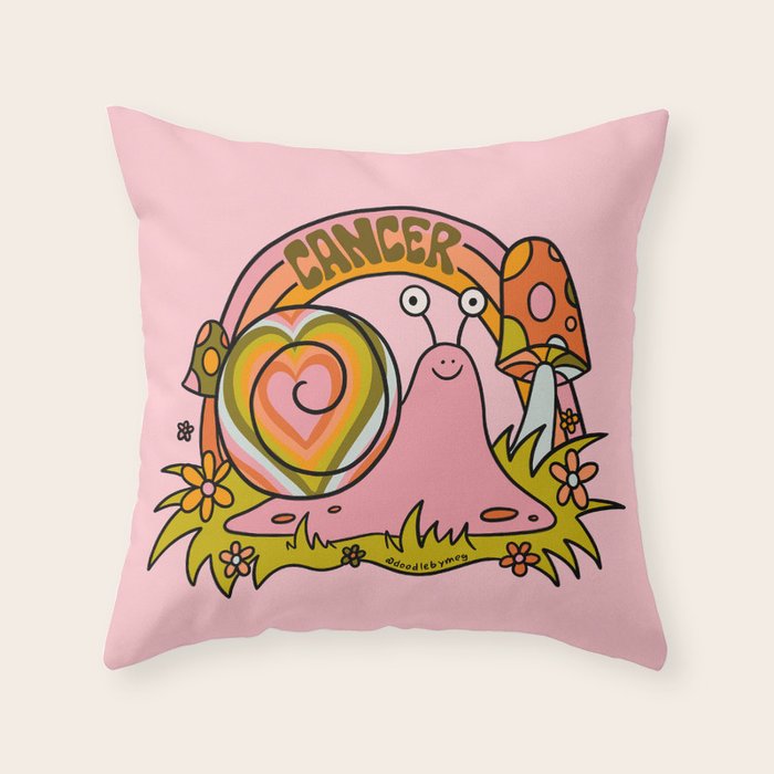 Cancer Snail Throw Pillow Gallery Image 1