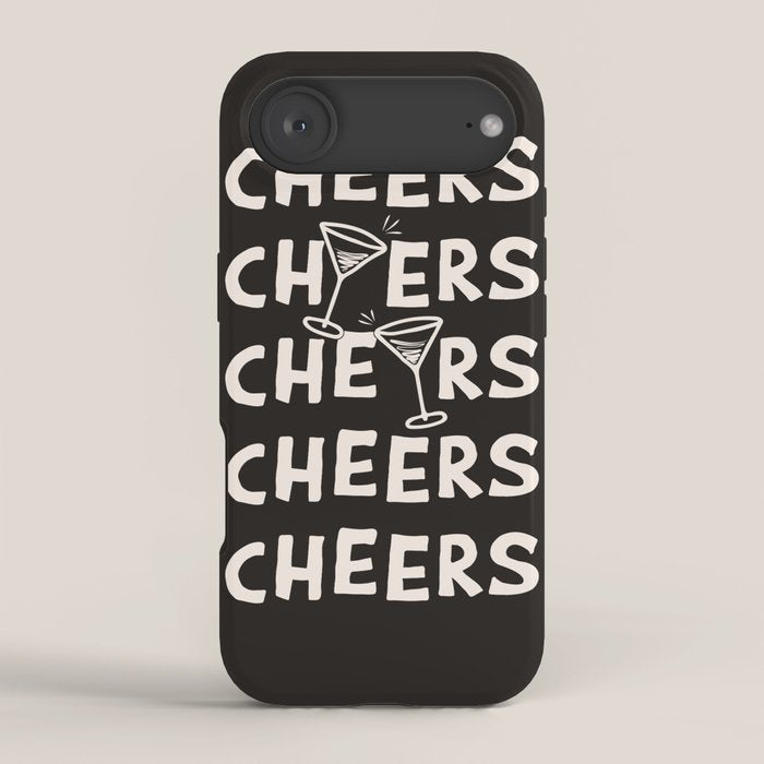 Cheers. Cocktails and Drinks in Black & White iPhone Case Gallery Image 2