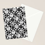 Black and white checkered love face pattern Stationery Card Gallery Image 2