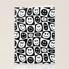 Black and white checkered love face pattern Stationery Card Gallery Image 2