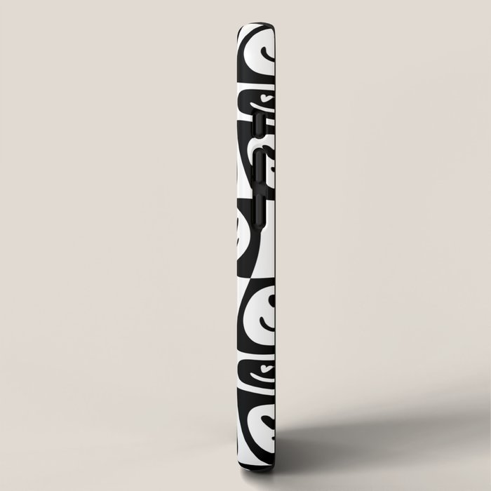 Black and white checkered love face pattern iPhone Case Gallery Image 2