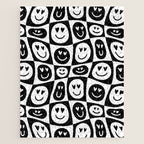 Black and white checkered love face pattern Jigsaw Puzzle Gallery Image 1