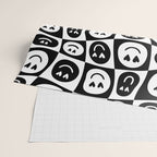 Black and white checkered love face pattern Wrapping Paper Gallery Image 2