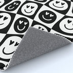 Black and white checkered love face pattern Rug Gallery Image 4