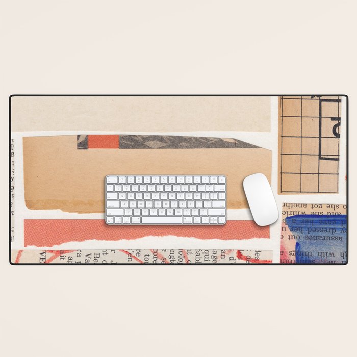 Abstract Mixed Media Collage #3 Desk Mat Gallery Image 1