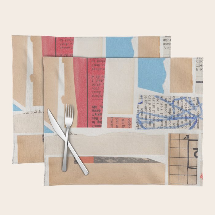 Abstract Mixed Media Collage #3 Placemat Gallery Image 1