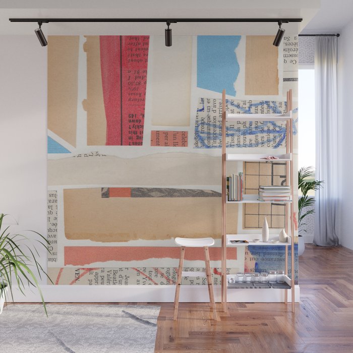 Abstract Mixed Media Collage #3 Wall Mural Gallery Image 1